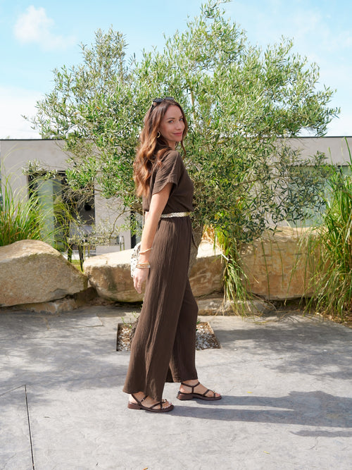 COMBI PANTALON AURELIE MARRON