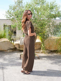 COMBI PANTALON AURELIE MARRON