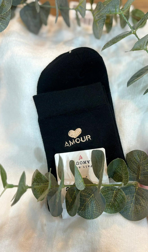 CHAUSSETTES AMOUR NOIR