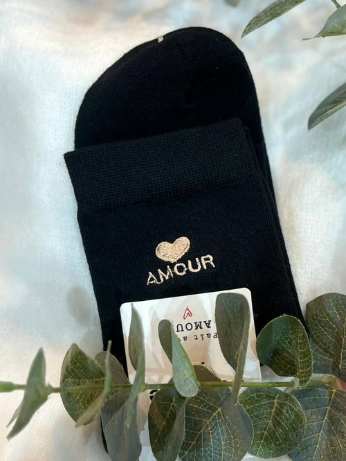 CHAUSSETTES AMOUR NOIR