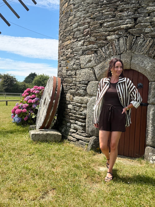 CHEMISE ELIO MARRON