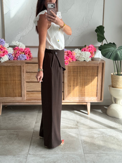 PANTALON ALINE CHOCOLAT