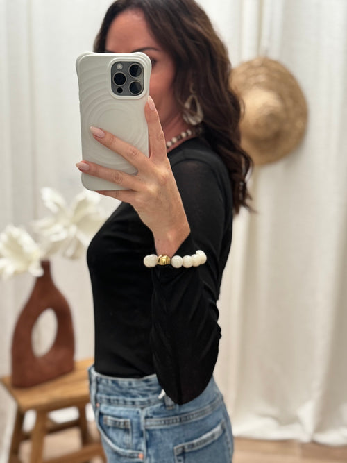 TEE SHIRT CAPUCINE NOIR