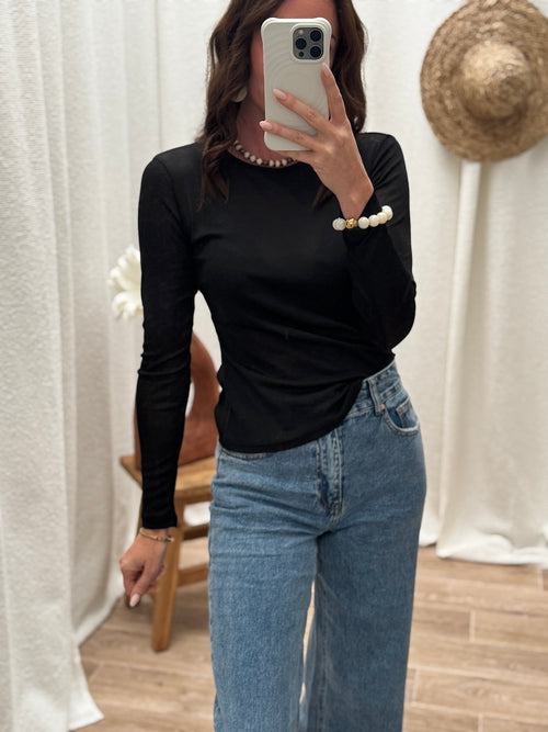 TEE SHIRT CAPUCINE NOIR