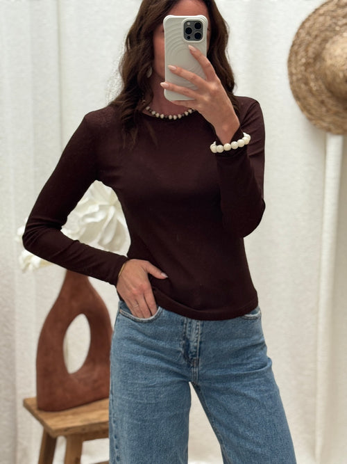 TEE SHIRT CAPUCINE MARRON
