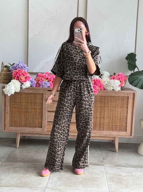 TEE SHIRT BANDE LEOPARD