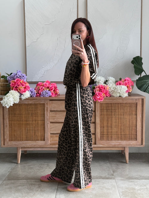 TEE SHIRT BANDE LEOPARD