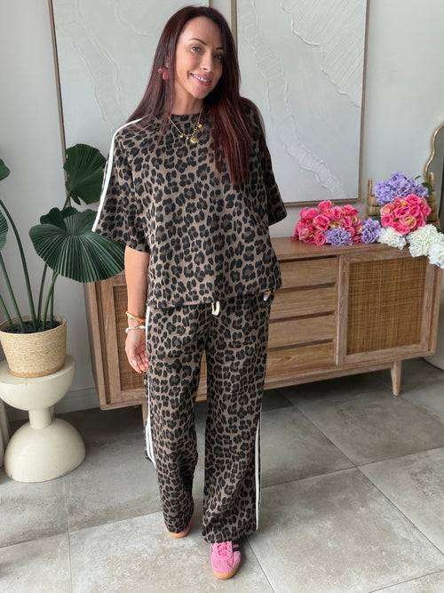 TEE SHIRT BANDE LEOPARD