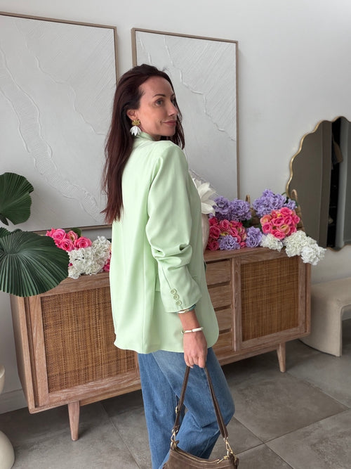 VESTE MANIE VERT D'EAU