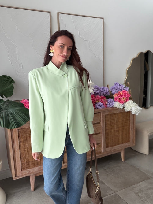 VESTE MANIE VERT D'EAU