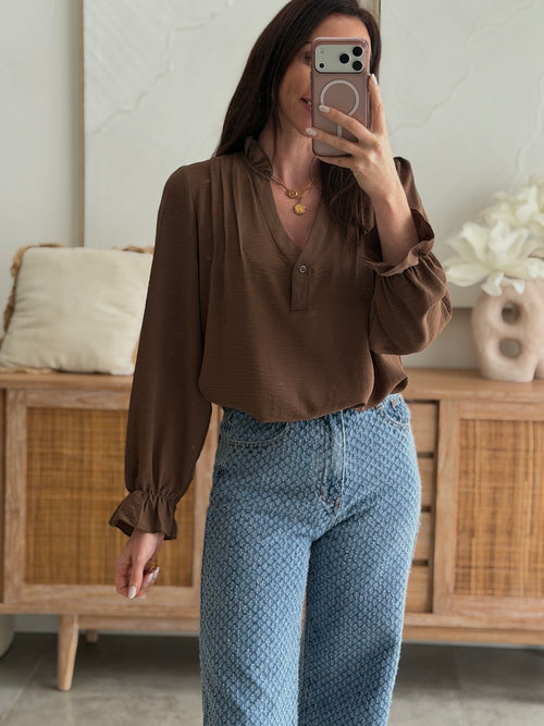 BLOUSE CAROLE MARRON