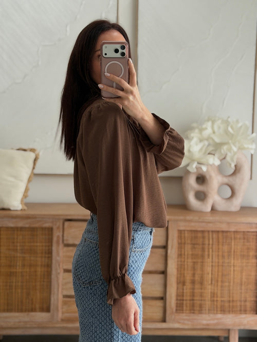 BLOUSE CAROLE MARRON