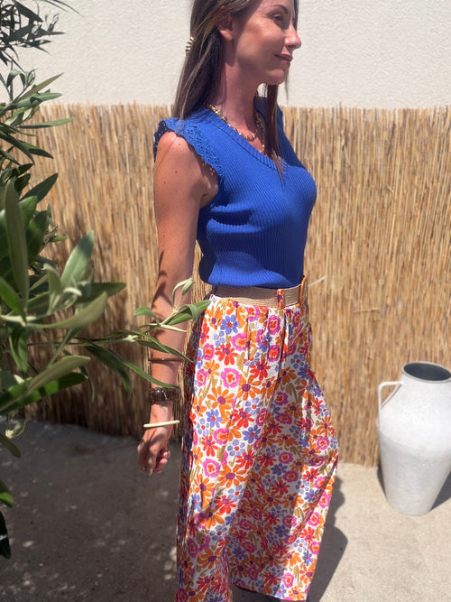 TOP AGATHE BLEU ELECTRIQUE