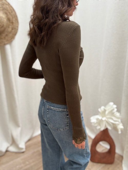 PULL FIN AZELIE KAKI