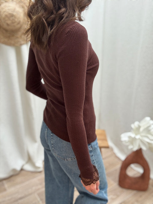 PULL FIN AZELIE CHOCOLAT