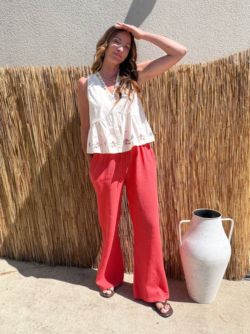 PANTALON ROMANE CORAIL