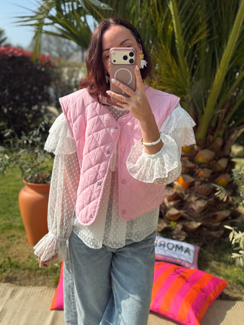 GILET LOUISE ROSE PALE