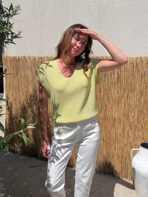 PULL FIN BESSY JAUNE