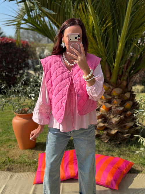 GILET LOUISE FUSCHIA