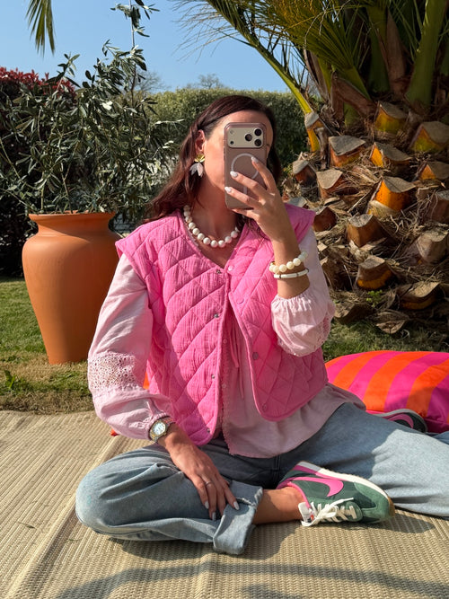 GILET LOUISE FUSCHIA