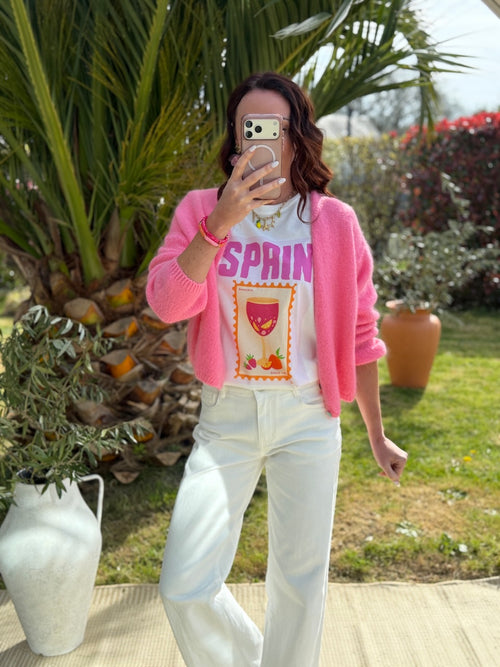 GILET ALMA ROSE BONBON