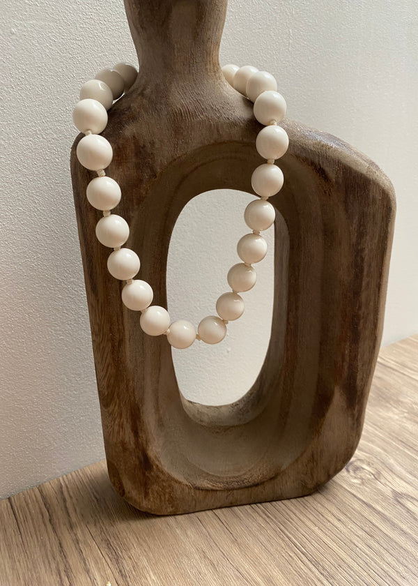COLLIER BOULES BLANC