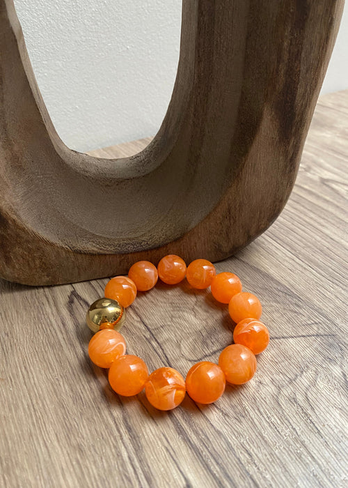BRACELET BOULES ORANGE