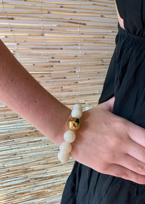 BRACELET BOULES BLANC
