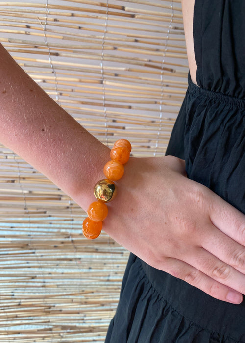 BRACELET BOULES ORANGE
