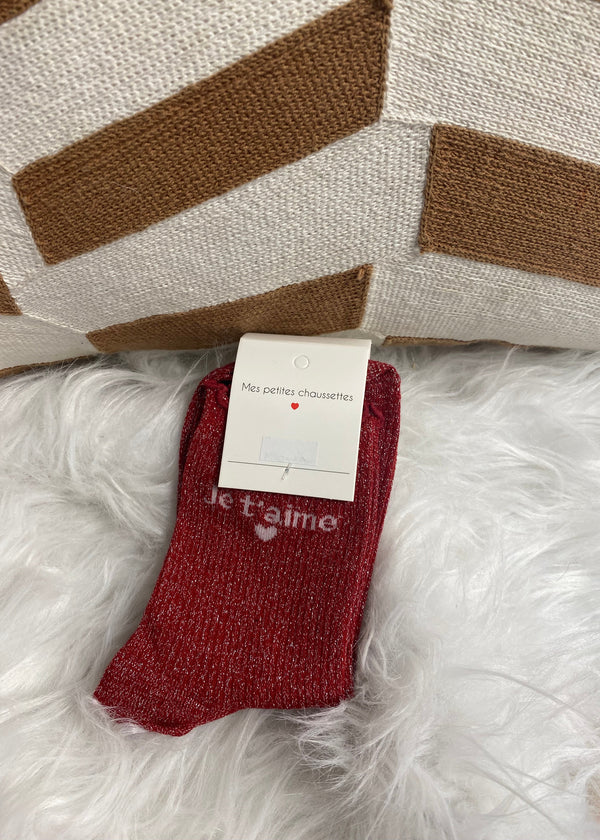 CHAUSSETTES JE T'AIME ROUGE