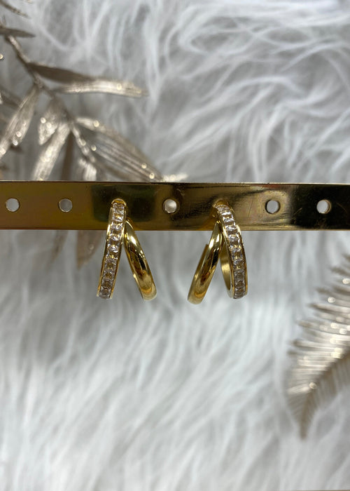 BOUCLES D'OREILLES DOUBLE BOUCLE