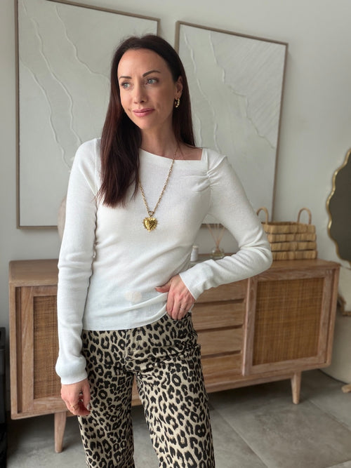 PULL FIN SANDRINE BLANC