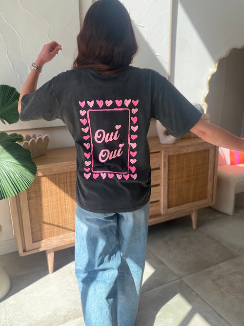 TEE SHIRT OUI GRIS ANTHRACITE