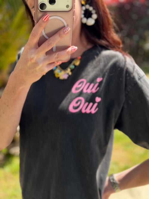 TEE SHIRT OUI GRIS ANTHRACITE