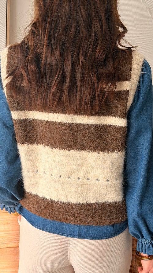 PULL HORTENCE MARRON