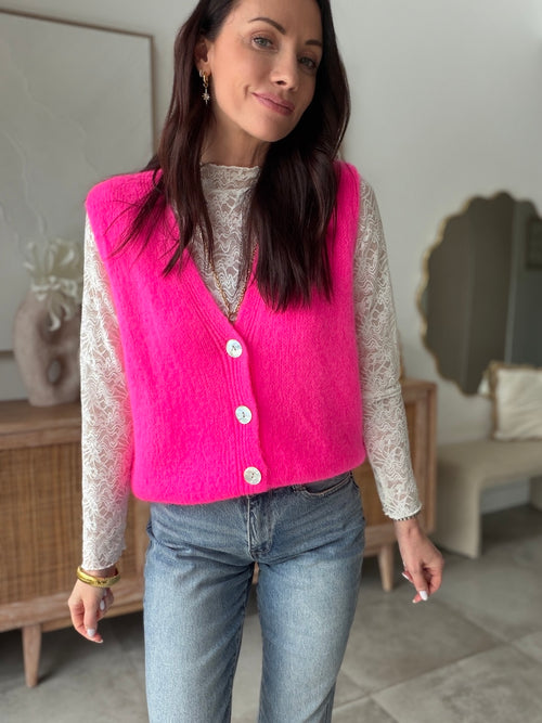 GILET COLINE ROSE FLUO