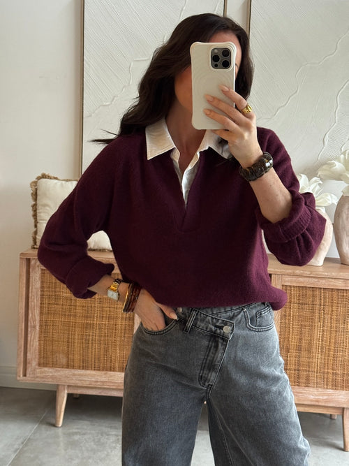 PULL GARANCE BORDEAUX