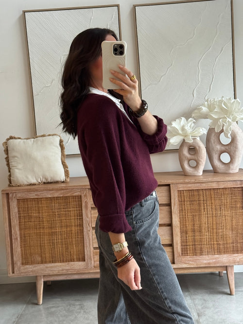 PULL GARANCE BORDEAUX