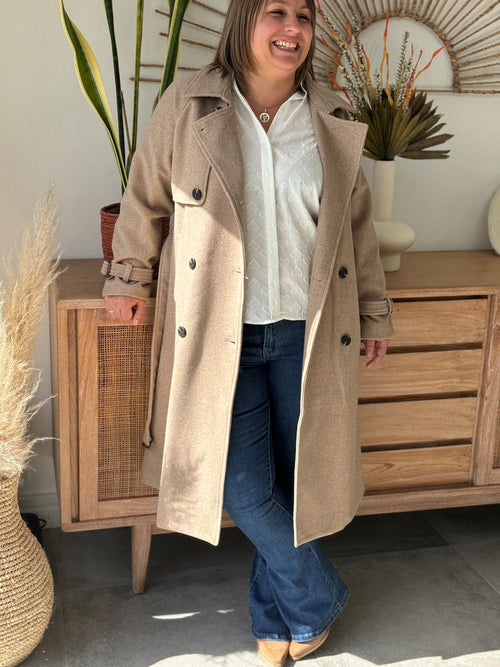 MANTEAU HANANE TAUPE