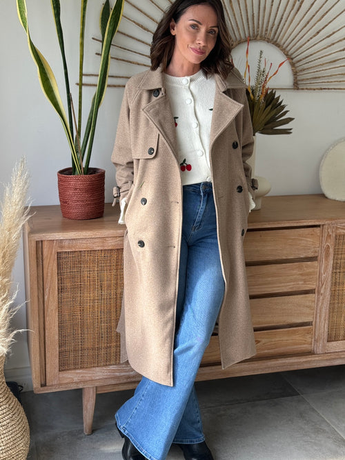 MANTEAU HANANE TAUPE