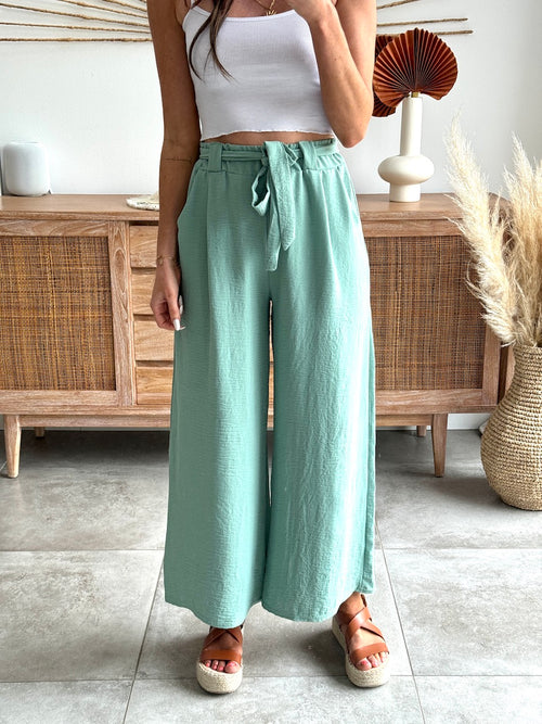 PANTALON SAPHIA VERT DEAU