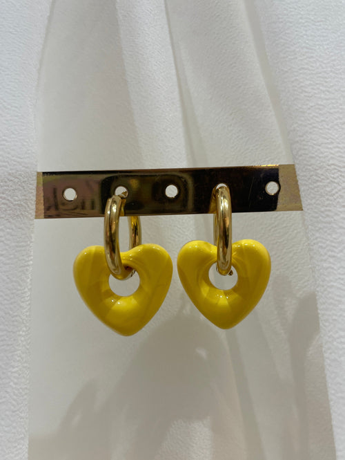 BOUCLES D'OREILLES HEART JAUNE