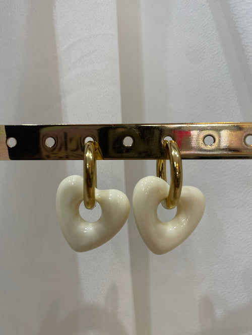 BOUCLES D'OREILLES HEART BLANC