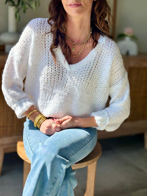 PULL LOANNE BLANC
