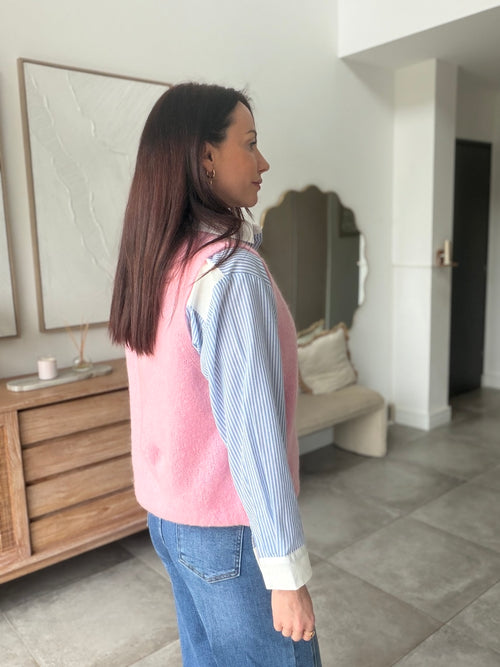 GILET COLINE ROSE PALE