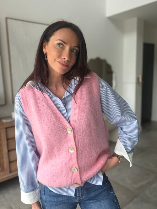 GILET COLINE ROSE PALE