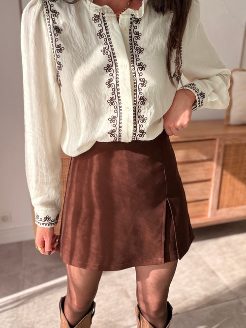 JUPE SHORT ROMEO MARRON