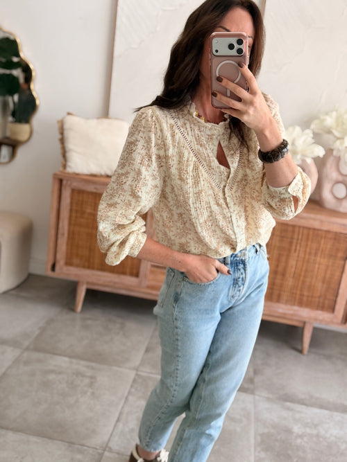 CHEMISE BLEUET CAMEL