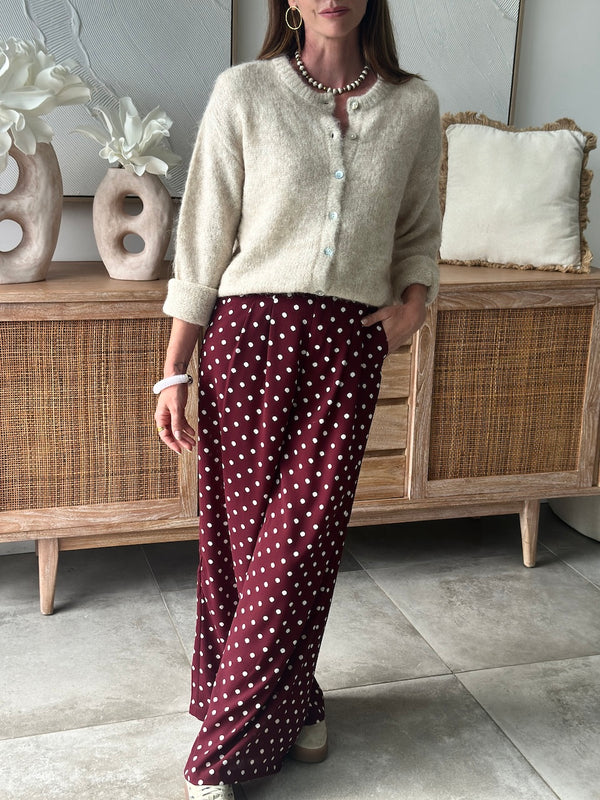 PANTALON ZELIE BORDEAUX