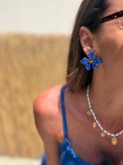 BOUCLES D'OREILLES BLOOM BLEU